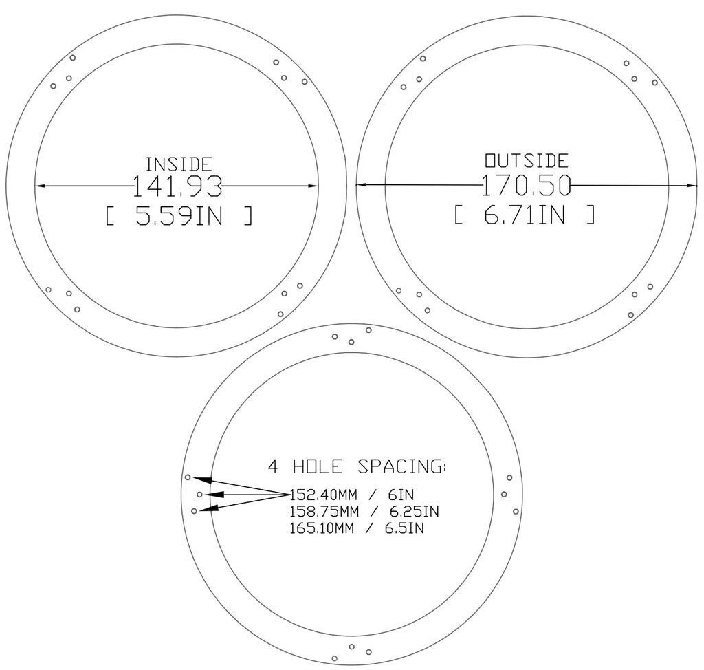 1953-1954 Dash Speaker Adapter for Dual 6.75" Speakers