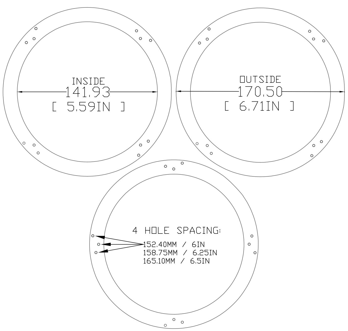 1953-1954 Dash Speaker Adapter for Dual 6.75" Speakers